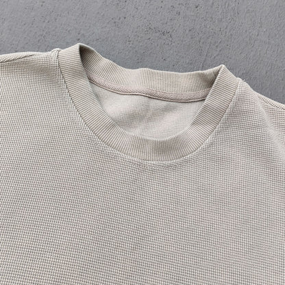 Vintage Wash Waffle Tee - Black Gray Blue Oat Distressed Oversized Y2K Boxy Fit