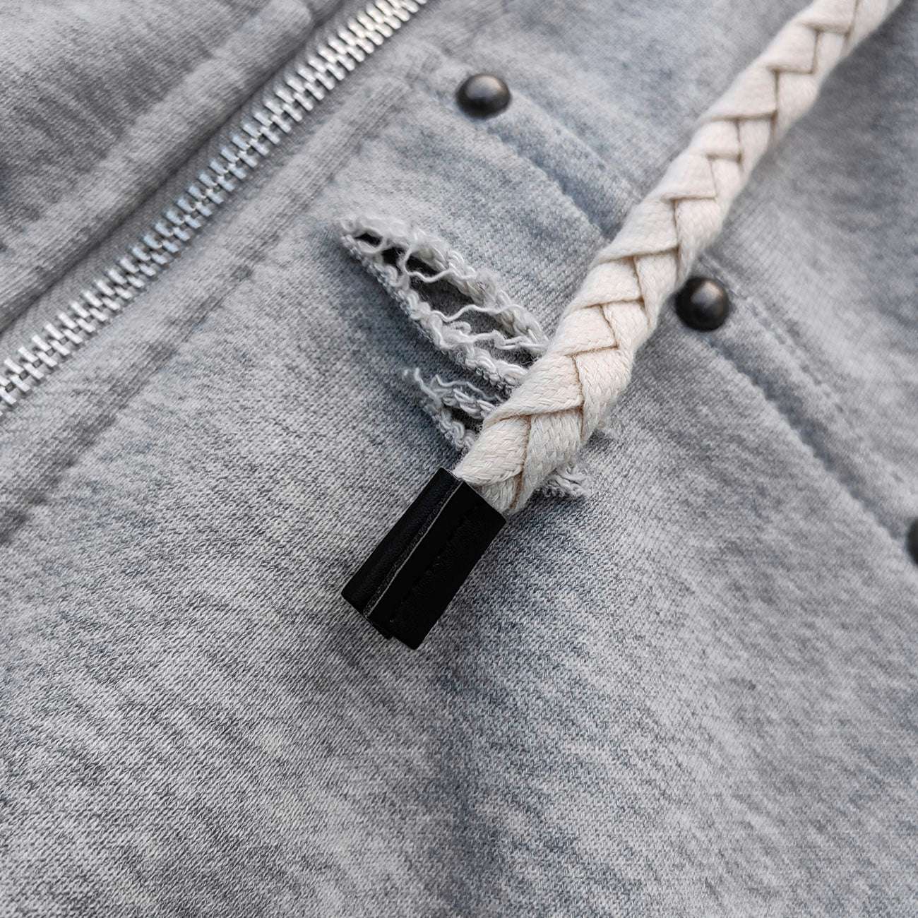Varsity Letter Patch Zip Up Hoodie - Tri Color Ripped Distressed Y2K Streetwear