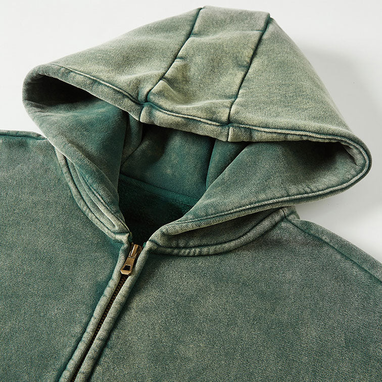 Huili manufacturer American fashion wash hoodie hoodie cardigan vintage plus fleece hoodie coat