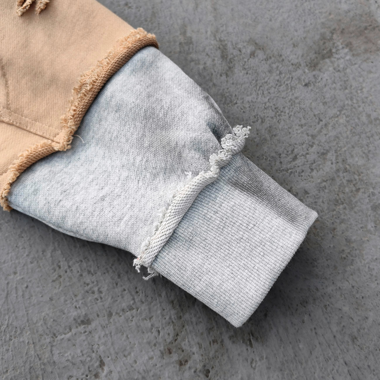 Varsity Letter Patch Zip Up Hoodie - Tri Color Ripped Distressed Y2K Streetwear
