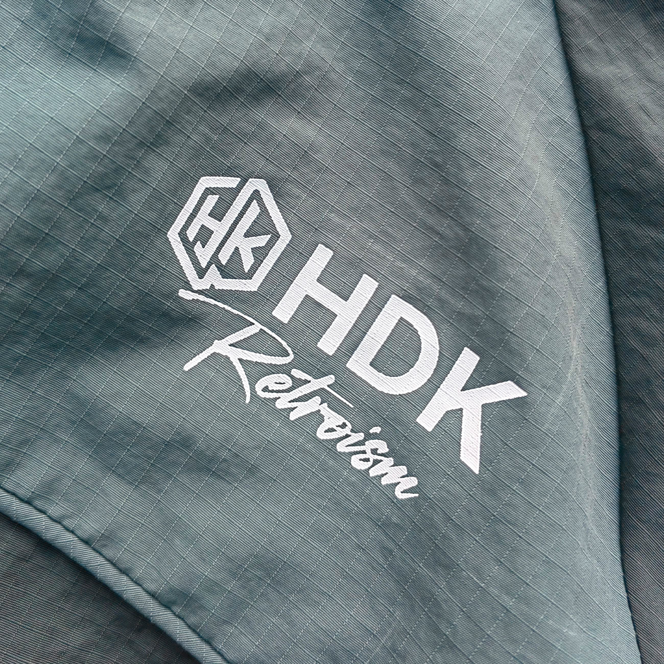 Dark Green Color Block Tracksuit - Y2K Reflective Panel Windbreaker Jacket and Shorts Set