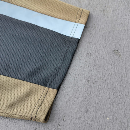Color Block Polo Shirt - Black Olive Camo Panel HDK Logo Sporty Jersey Y2K Streetwear
