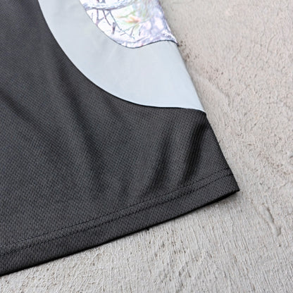 Color Block Polo Shirt - Black Olive Camo Panel HDK Logo Sporty Jersey Y2K Streetwear