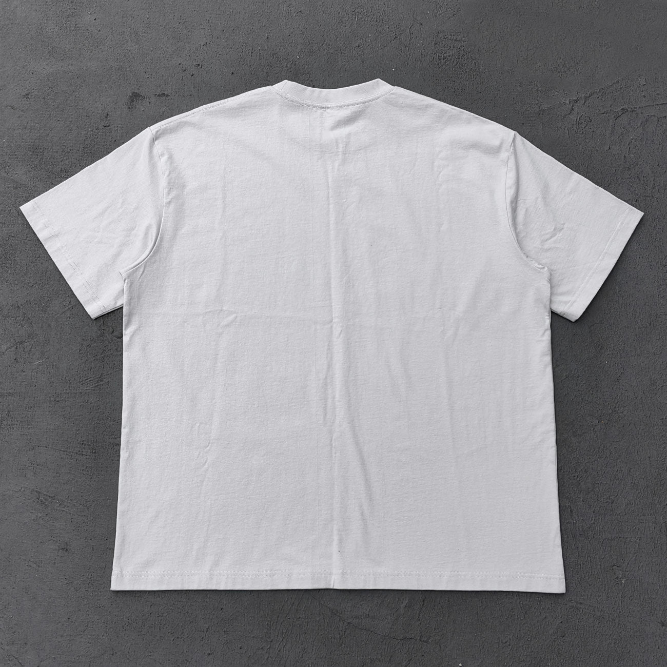 Oversized Crew Neck T-Shirt - Light Gray Blank Plain Cotton Y2K Streetwear