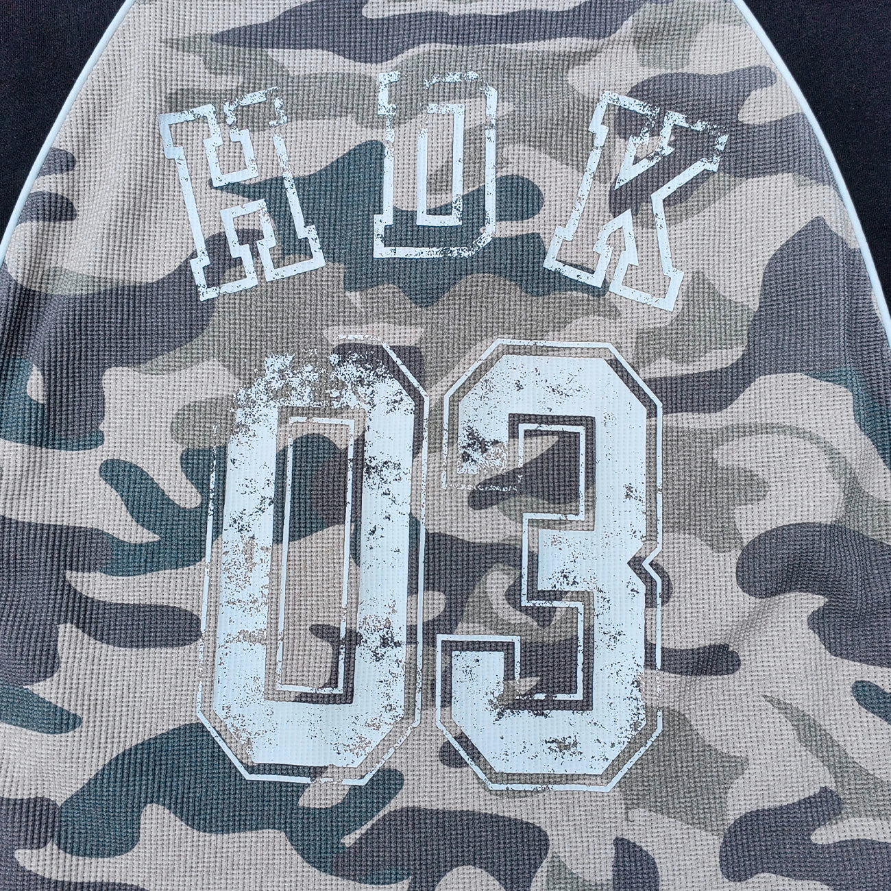 Camo Color Block Half Zip Polo - HUILI 2003 Print Y2K Rugby Shirt Streetwear