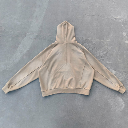Distressed Deconstructed Hoodie - Life is Too Short Embroidery Y2K Streetwear