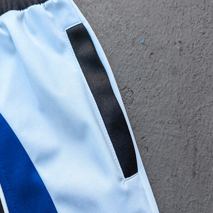ENERGY Football Jersey Set - Black Blue White Color Block V Neck HUILI HDK Shirt Shorts Y2K Streetwear