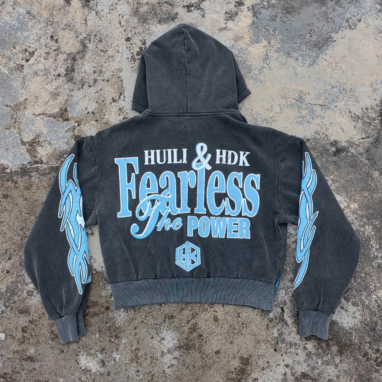 Vintage Wash Panther Hoodie - Distressed Y2K Streetwear Sweatshirt