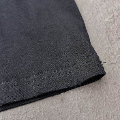 Ripped Distressed T-Shirt - Black Acid Wash Vintage Cut Out Crew Neck Y2K Streetwear