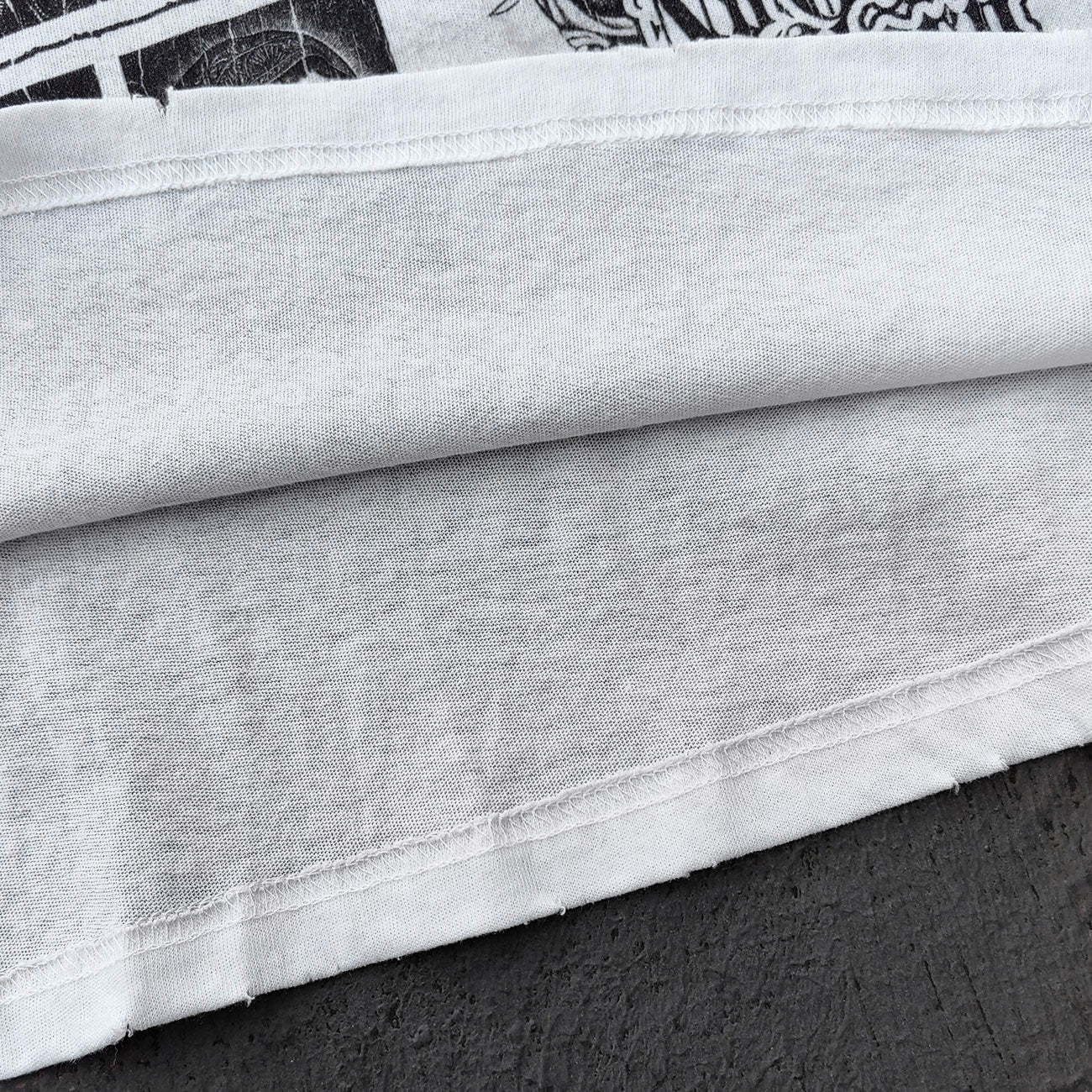 Holy Glory Graphic Tee - White Dirty Wash Religious Virgin Mary Cross Praying Hands Collage Distressed Y2K Streetwear