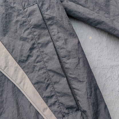 Multi Color Track Jacket - Black Color Block Stripe Y2K Nylon Windbreaker Streetwear