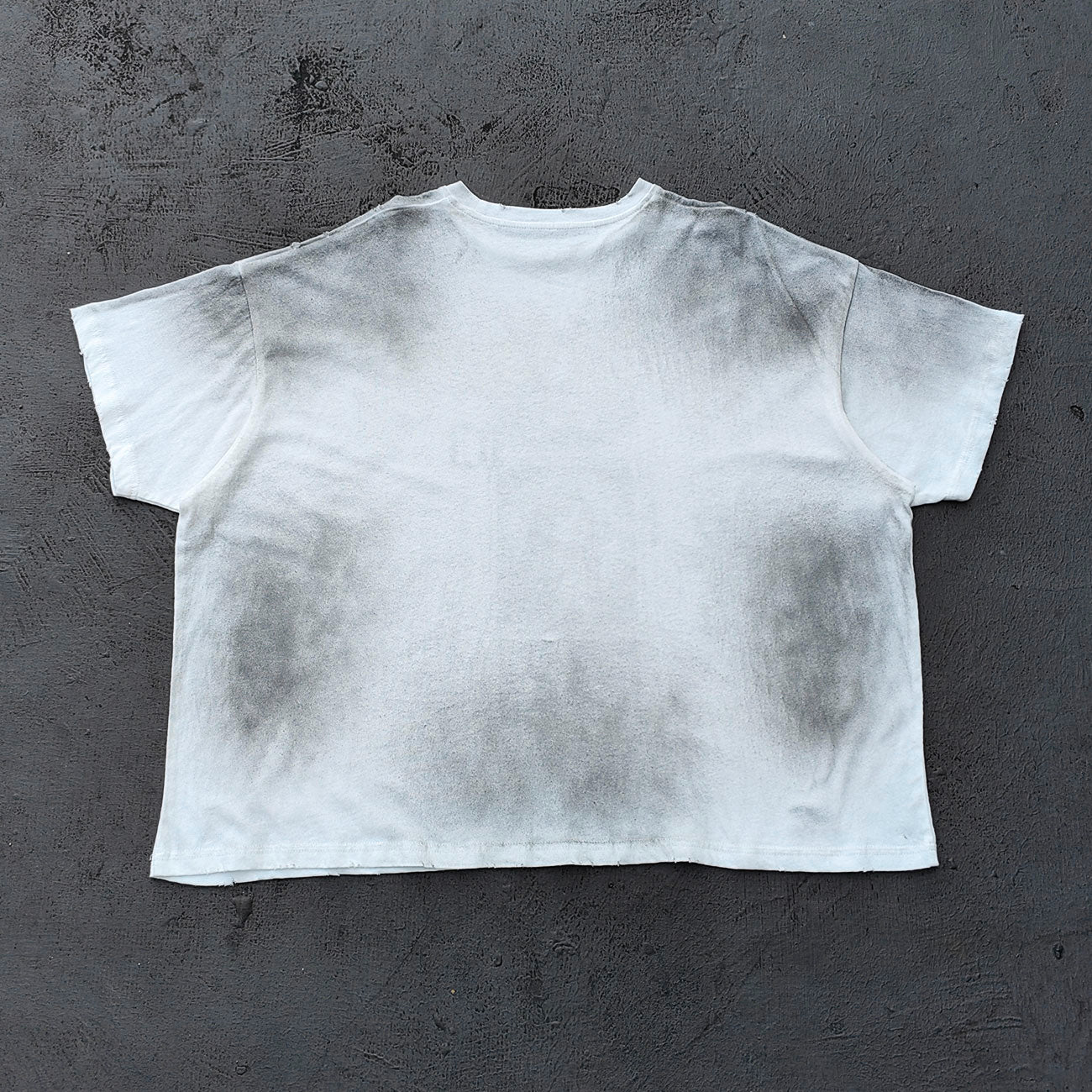 Holy Glory Graphic Tee - White Dirty Wash Religious Virgin Mary Cross Praying Hands Collage Distressed Y2K Streetwear