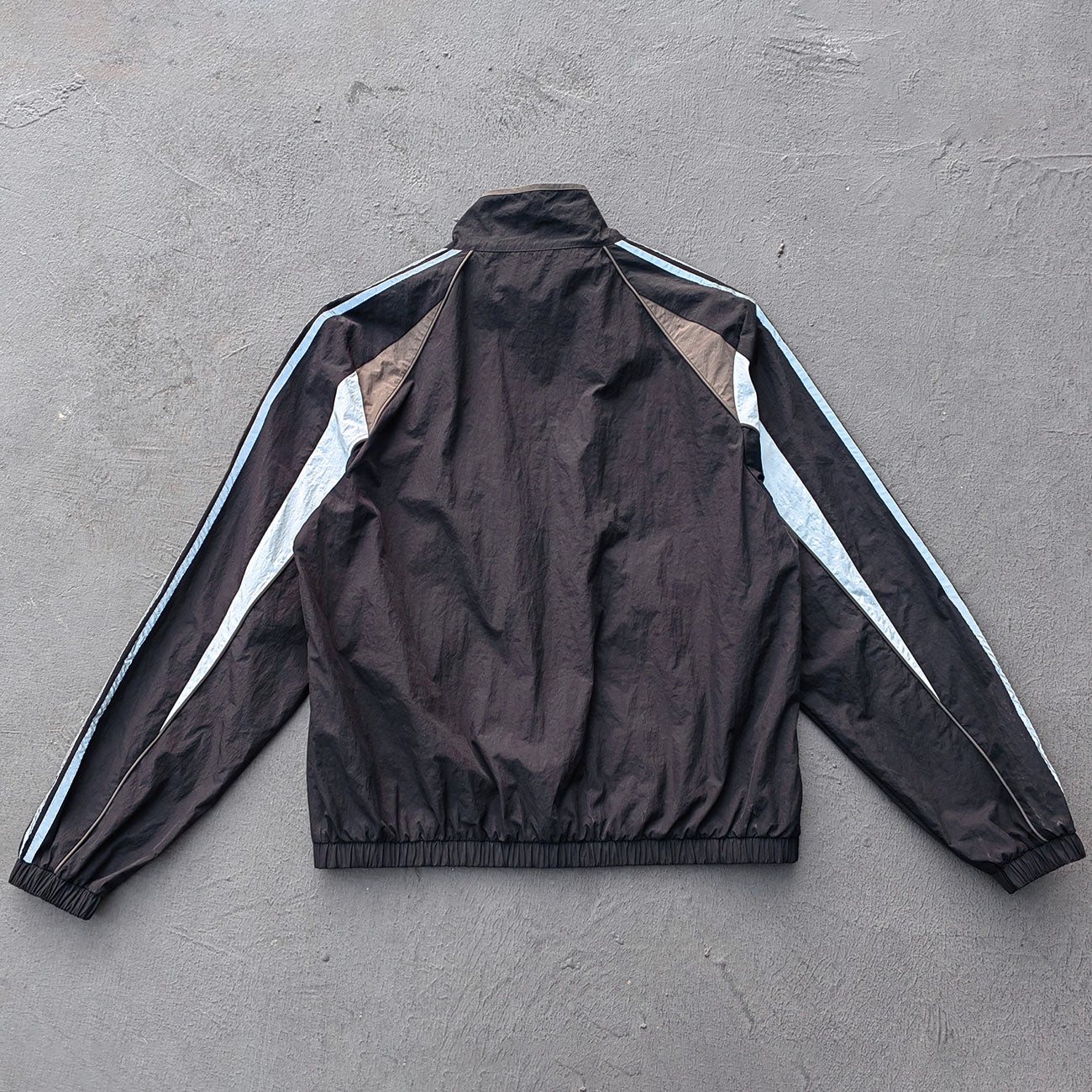 Multi Color Track Jacket - Black Color Block Stripe Y2K Nylon Windbreaker Streetwear