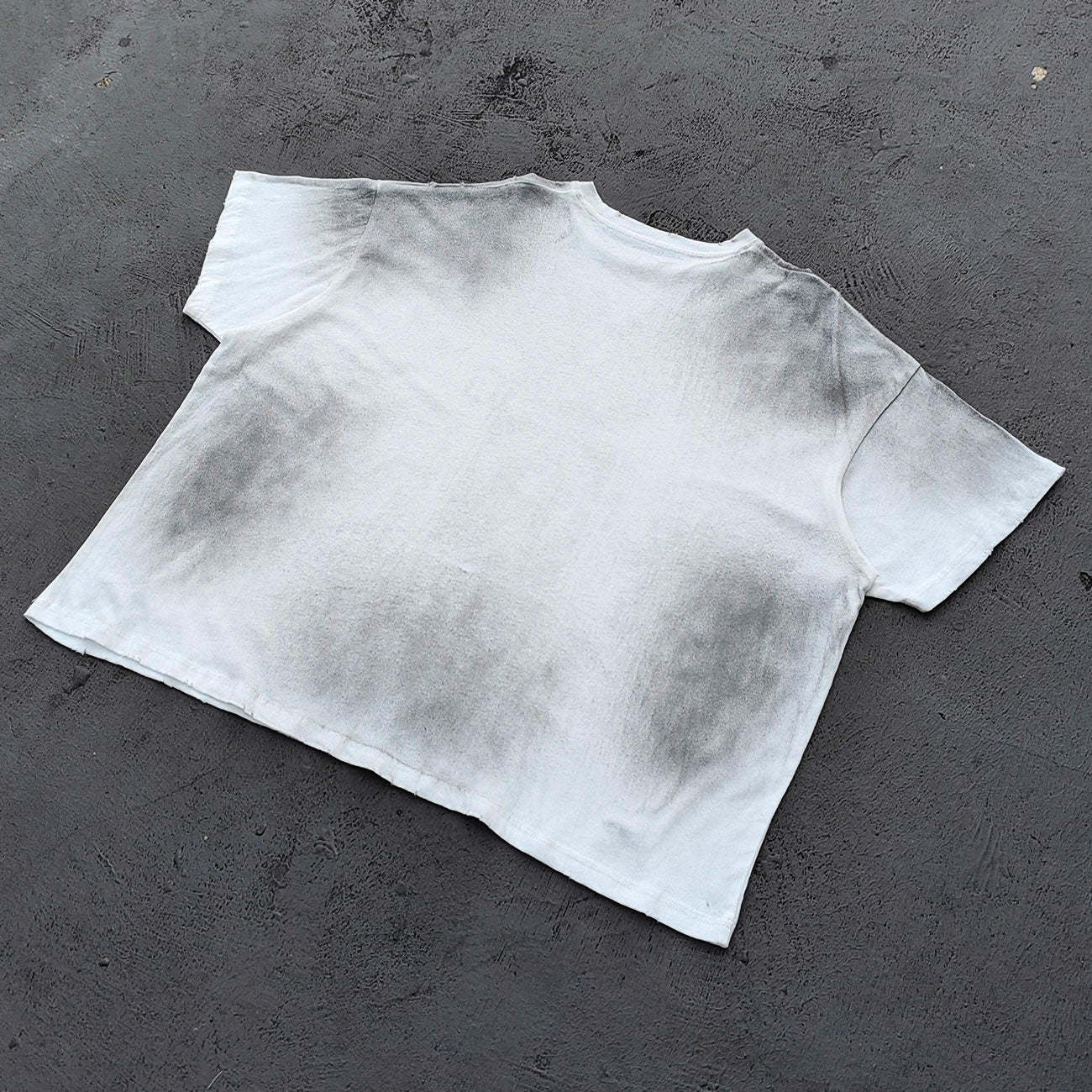 Holy Glory Graphic Tee - White Dirty Wash Religious Virgin Mary Cross Praying Hands Collage Distressed Y2K Streetwear