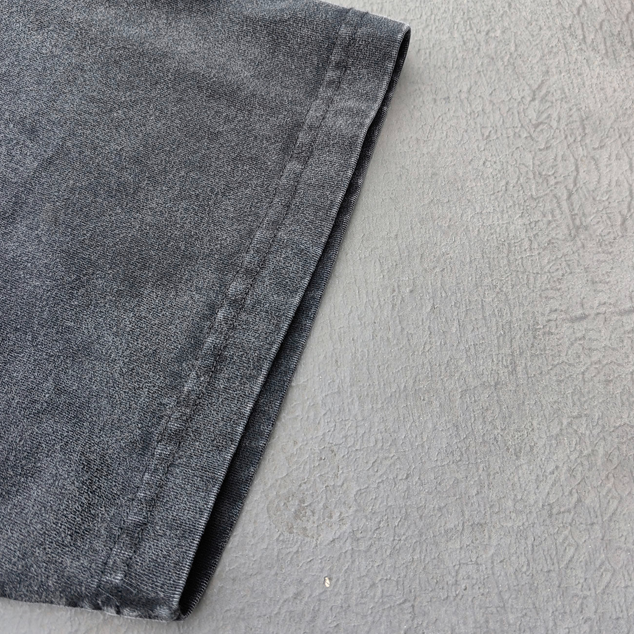 Black Stone Wash Tee - Silver Studded Collar Oversized Boxy Fit Y2K Grunge Streetwear
