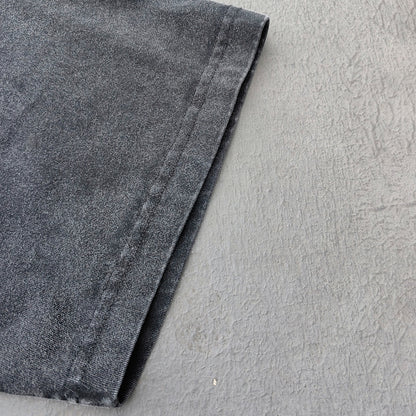 Black Stone Wash Tee - Silver Studded Collar Oversized Boxy Fit Y2K Grunge Streetwear