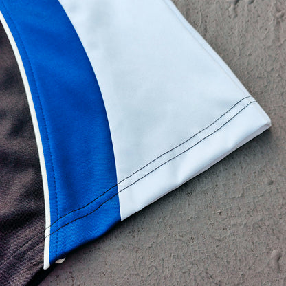 ENERGY Football Jersey Set - Black Blue White Color Block V Neck HUILI HDK Shirt Shorts Y2K Streetwear