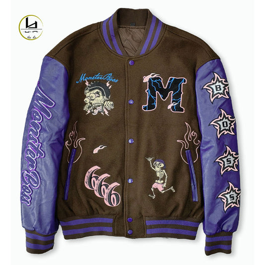 HUILI FACTORY high quality oem custom vintage chenille embroidered baseball varsity jacket