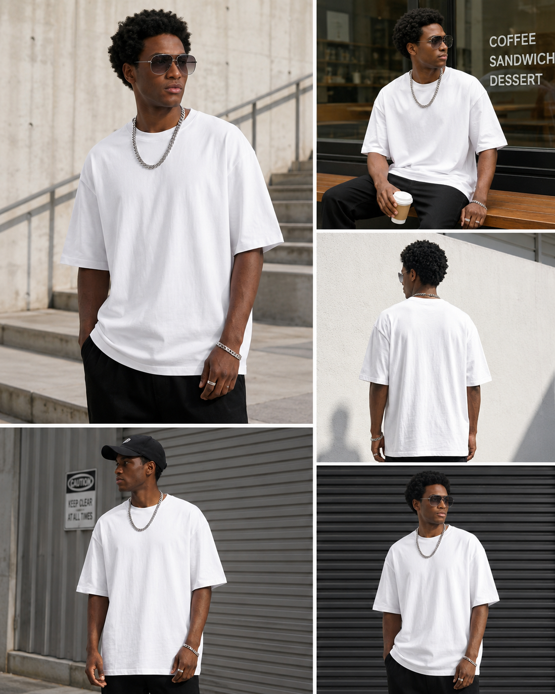 190G Premium Oversized Blank T Shirt for Men | 100% Cotton Heavyweight Drop Shoulder Crew Neck Tee for DTG, Screen Print & Everyday Streetwear