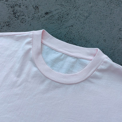 Gradient Pocket T-Shirt - Pink Yellow Raw Hem Oversized Boxy Minimalist Y2K Streetwear