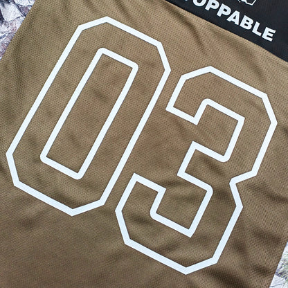 HDK Logo Football Jersey - Olive Black Camo Color Block V Neck 2003 Y2K Streetwear