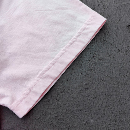 Gradient Pocket T-Shirt - Pink Yellow Raw Hem Oversized Boxy Minimalist Y2K Streetwear