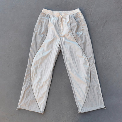 Light Gray Curved Seam Tracksuit - Y2K Hooded Windbreaker Matching Set