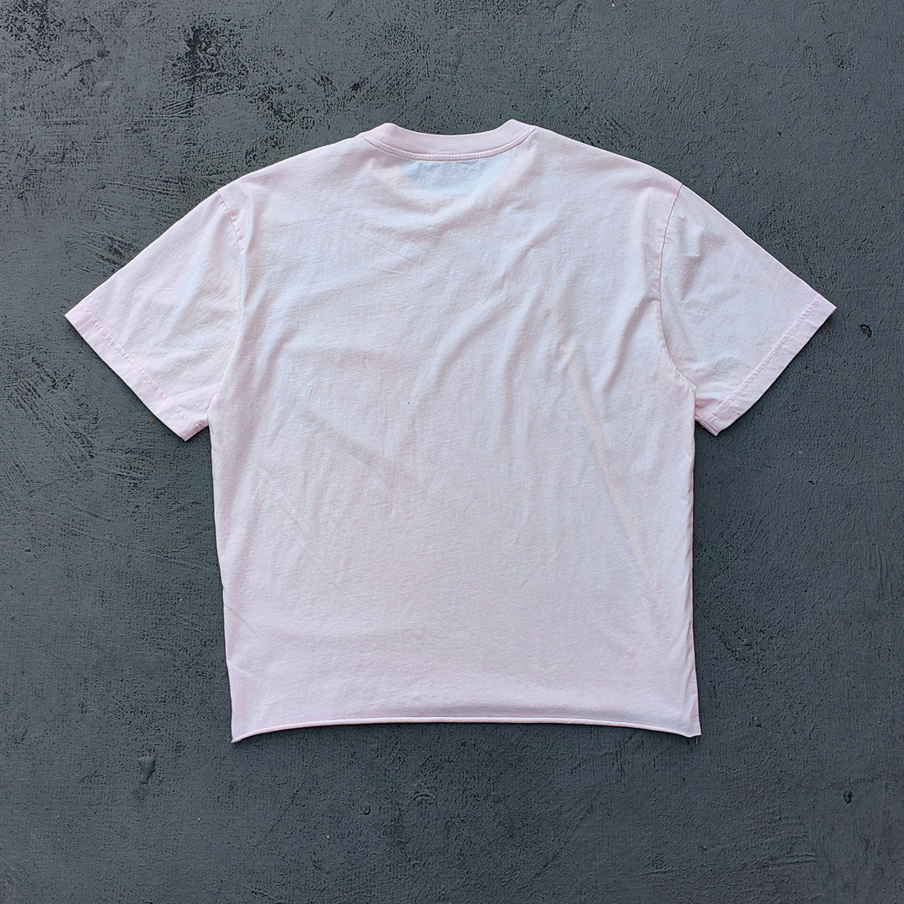 Gradient Pocket T-Shirt - Pink Yellow Raw Hem Oversized Boxy Minimalist Y2K Streetwear