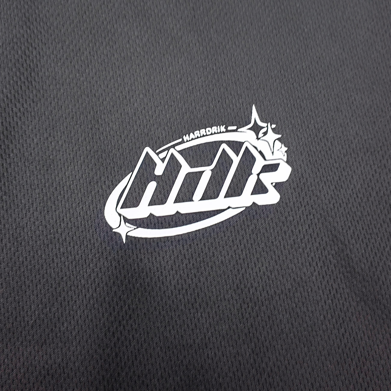Y2K Sport Jersey - Black Camo Panel Crew Neck HDK Logo ALMIGHTY TEAM Long Sleeve Oversized
