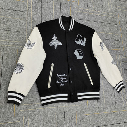 FACTORY oem Y2K custom vintage chenille embroidered letterman baseball jacket