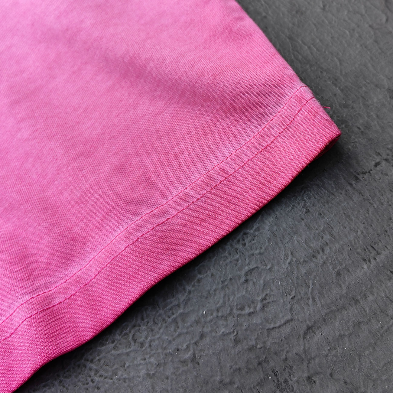 HUILI HDK Graphic Tee - Pink Gradient Acid Wash Vintage Magazine Collage Inside Out Exposed Stitch Y2K Streetwear