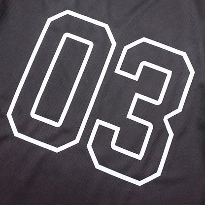 Y2K Sport Jersey - Black Camo Panel Crew Neck HDK Logo ALMIGHTY TEAM Long Sleeve Oversized