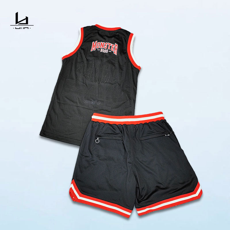 huili factory custom high quality embroidery basketball jersey
