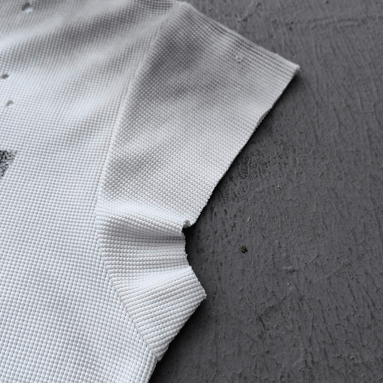 ENERGY HDK Sleeveless Tee - Black White Waffle Knit Cut Off Muscle Tee Distressed Ripped Y2K Streetwear