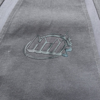Deconstructed Panel T-Shirt - Dark Gray Structural HDK Logo Contrast Stitch Y2K Streetwear