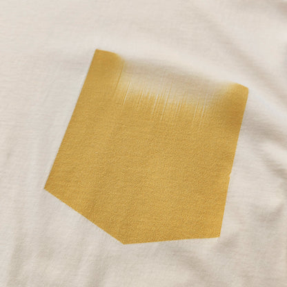 Gradient Pocket T-Shirt - Pink Yellow Raw Hem Oversized Boxy Minimalist Y2K Streetwear