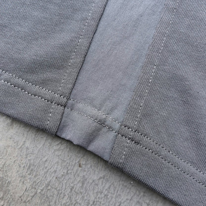 Deconstructed Panel T-Shirt - Dark Gray Structural HDK Logo Contrast Stitch Y2K Streetwear