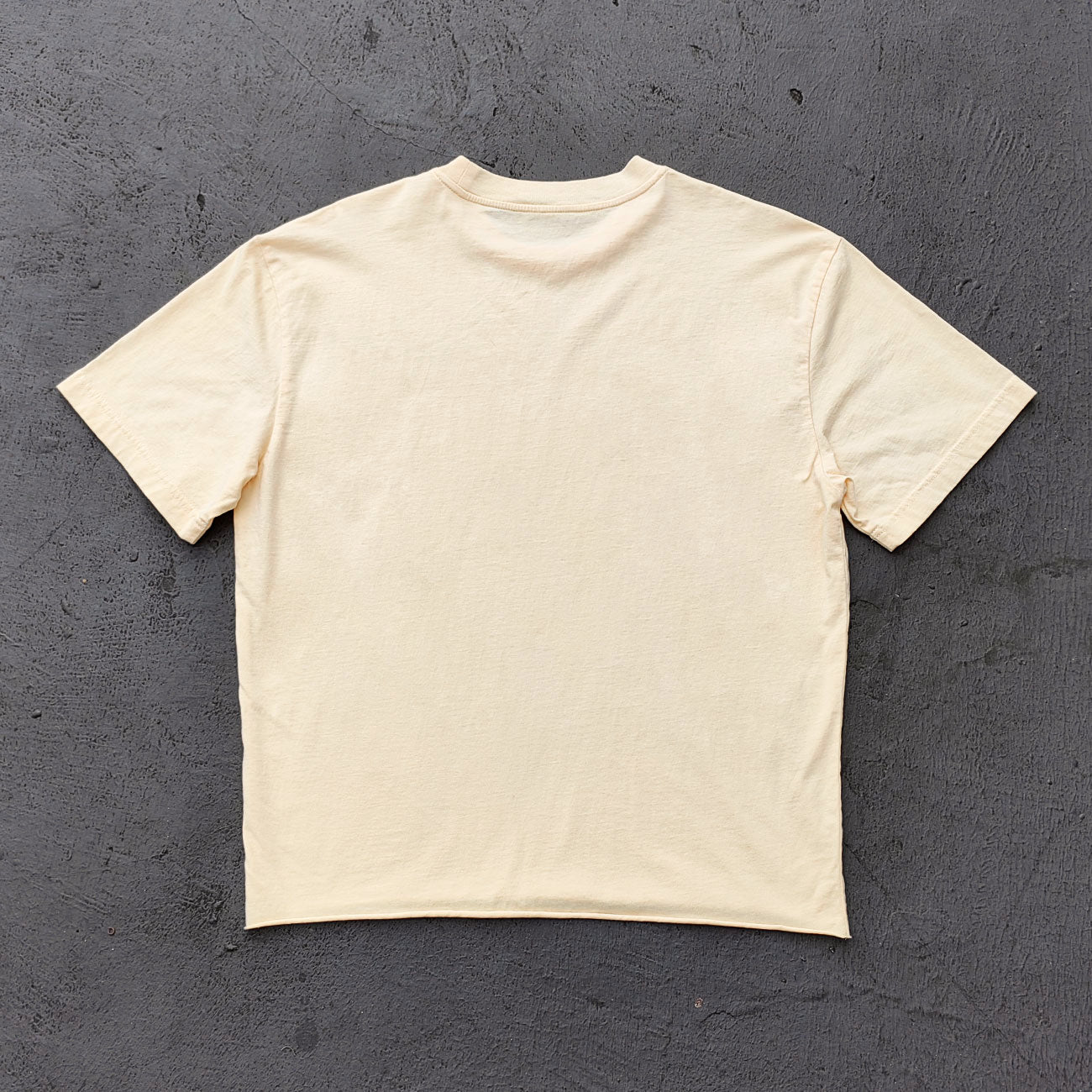 Gradient Pocket T-Shirt - Pink Yellow Raw Hem Oversized Boxy Minimalist Y2K Streetwear
