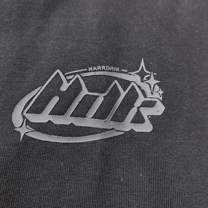 Raglan Color Block Tee - Black White HDK Logo Studded Y2K Oversized Streetwear