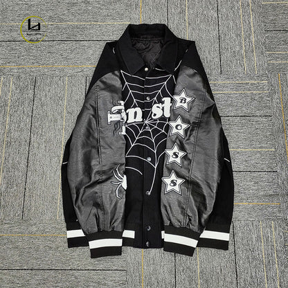 FACTORY high quality custom streetwear spider Skull chenille embroidery varsity jacket