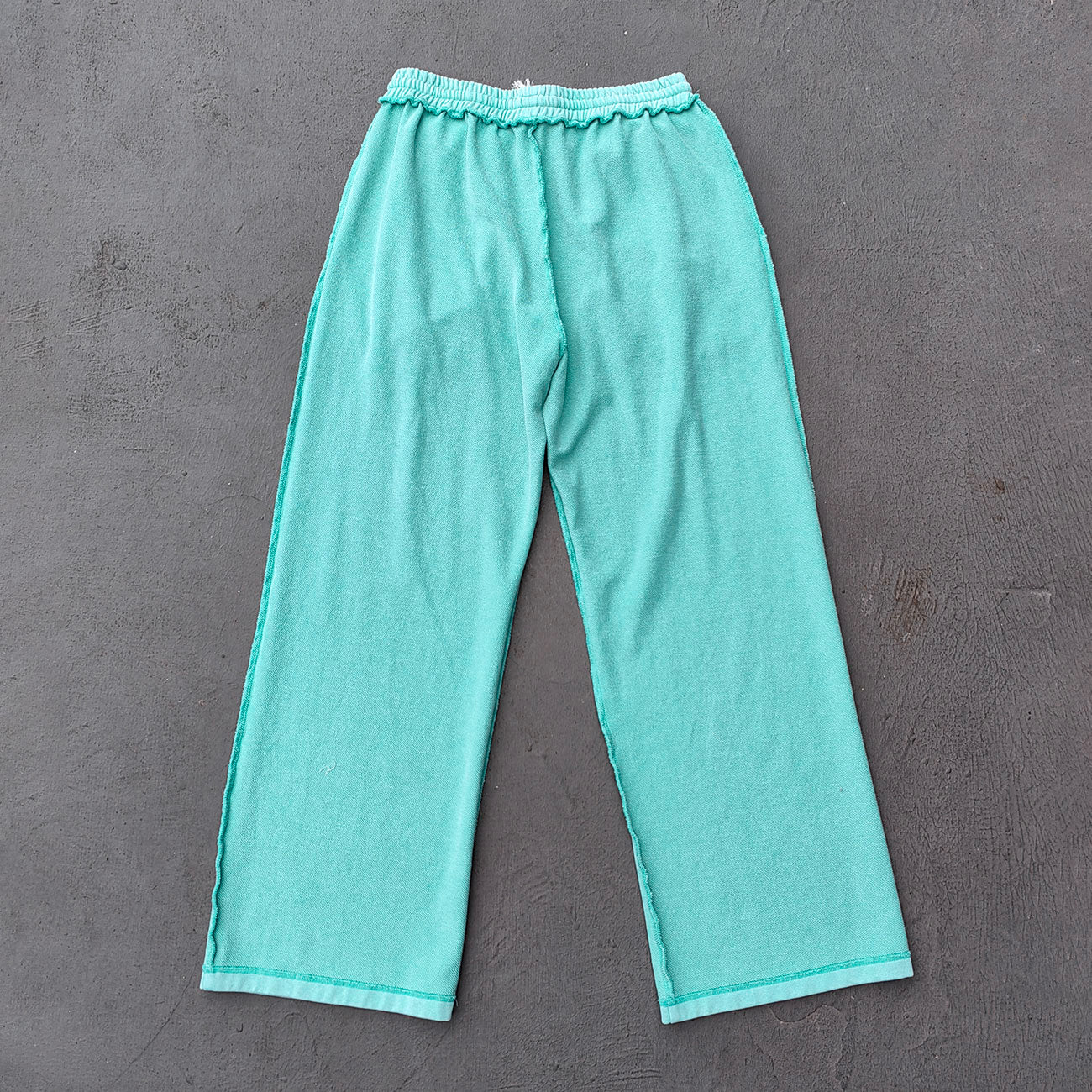 Inside Out Sweatpants - Mint Green Exposed Seam HDK Logo Wide Leg Y2K Streetwear