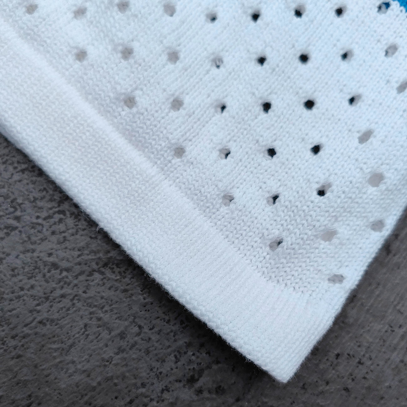Crochet Knit Set - White Blue Stripe Camp Collar Shirt Shorts Y2K Vacation Streetwear