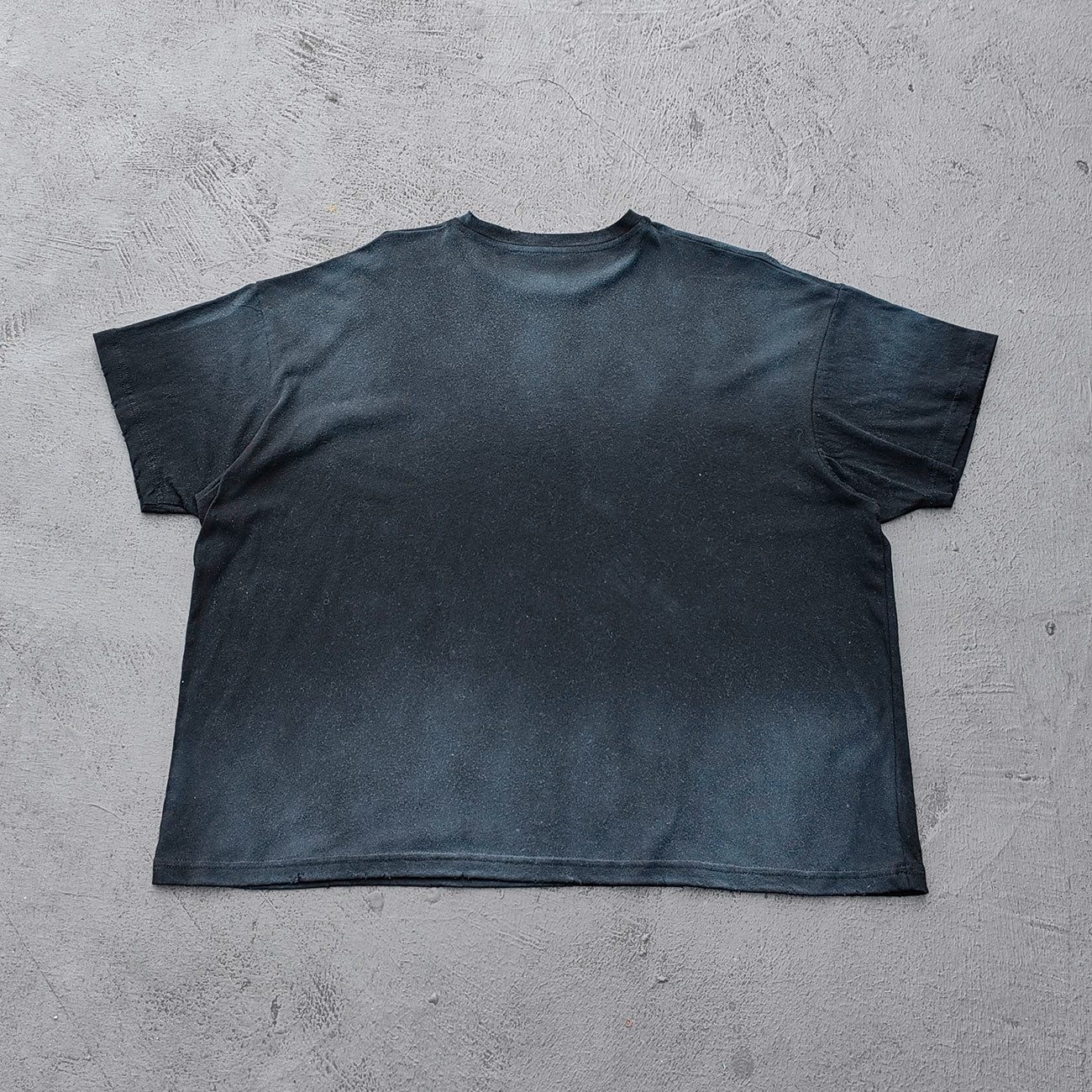 HUILI HDK Graphic Tee - Black Dirty Wash Punk Rock Collage Print Skeleton Ribcage Distressed Y2K Streetwear