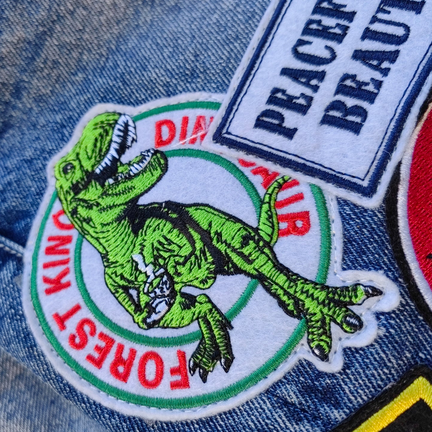 Vintage Patch Denim Shorts - Distressed Y2K Baggy Jean Jorts
