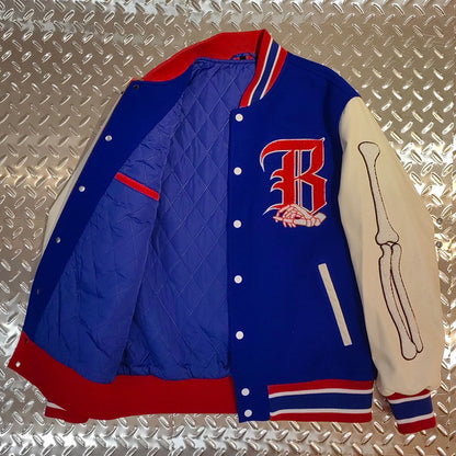 factory wholesale custom logo chenille embroidery letterman varsity jacket with leather sleeves