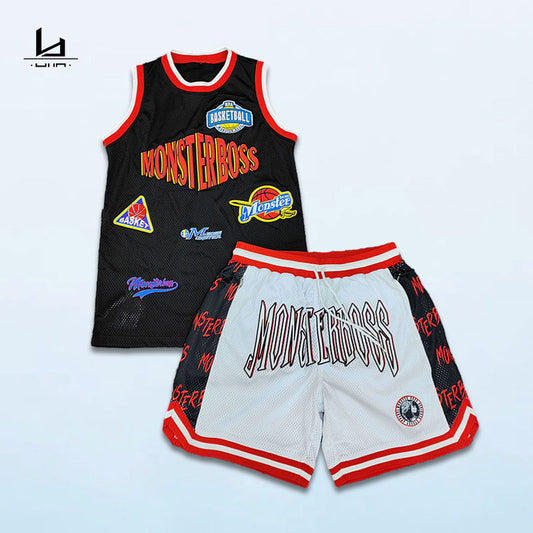 huili factory high quality screen printing custom basketball jersey embroidery