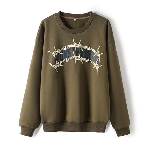 HUILI FACTORY clothing supplier wholesale French terry & fleece circle custom logo printed sweatshirt.