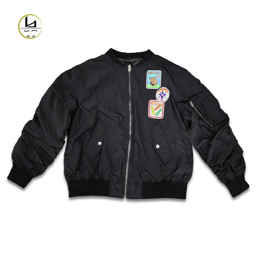 HUILI FACTORY high quality custom applique embroidery windbreaker jacket for men