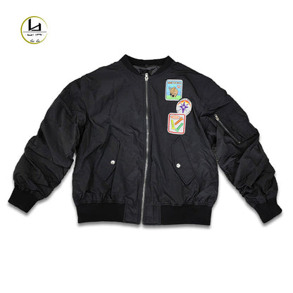 FACTORY high quality custom applique embroidery windbreaker jacket for men