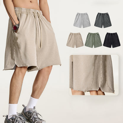 Ins high street batik washing old men's oversized shorts